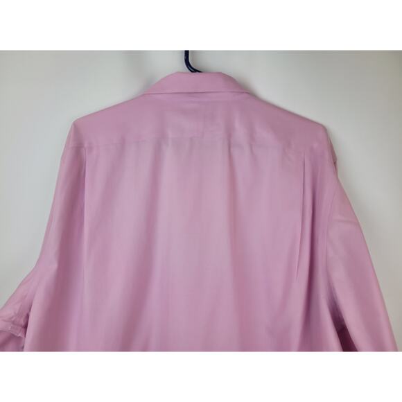 Lands End Men's Pinpoint Oxford Button Up Shirt Pink Purple Sz 17/37 Tall - Picture 7 of 9